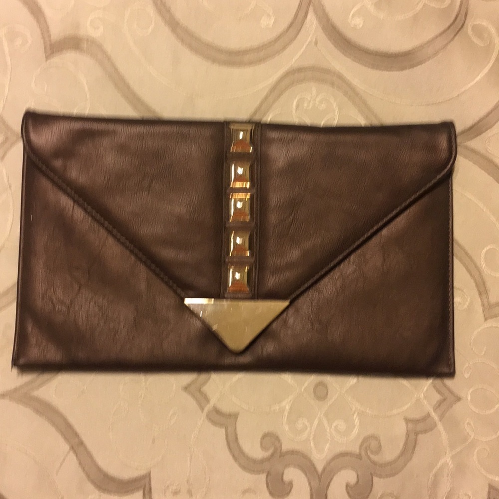 Bronze and gold envelope clutch